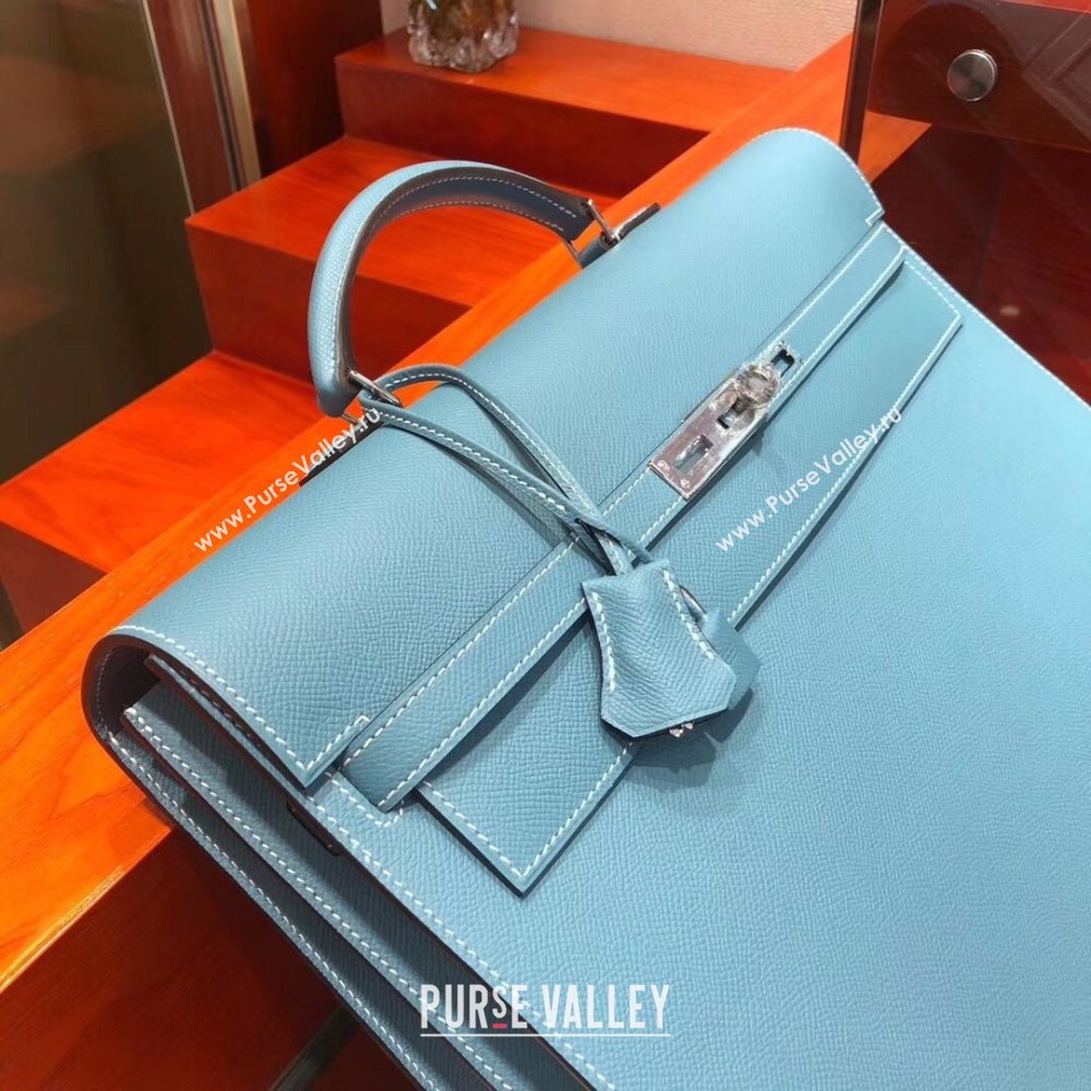Hermes Kelly 38 Briefcase in Epsom Leather Blue 2024(Full Handmade) (XYA-24082110)