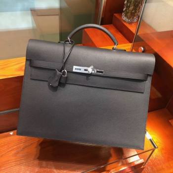 Hermes Kelly 38 Briefcase in Epsom Leather Black 2024(Full Handmade) (XYA-24082111)