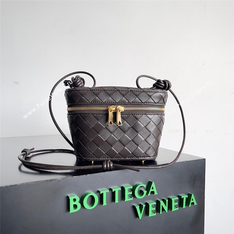 Bottega Veneta Mini Intrecciato Vanity Case 743551 Chocolate 2023 (MS-23101612)