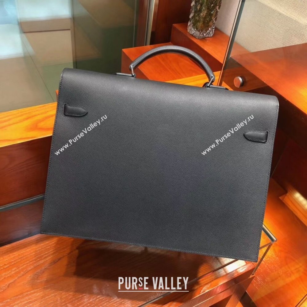 Hermes Kelly 38 Briefcase in Epsom Leather Black 2024(Full Handmade) (XYA-24082111)