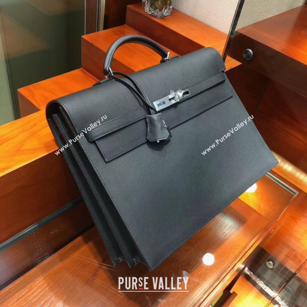 Hermes Kelly 38 Briefcase in Epsom Leather Black 2024(Full Handmade) (XYA-24082111)