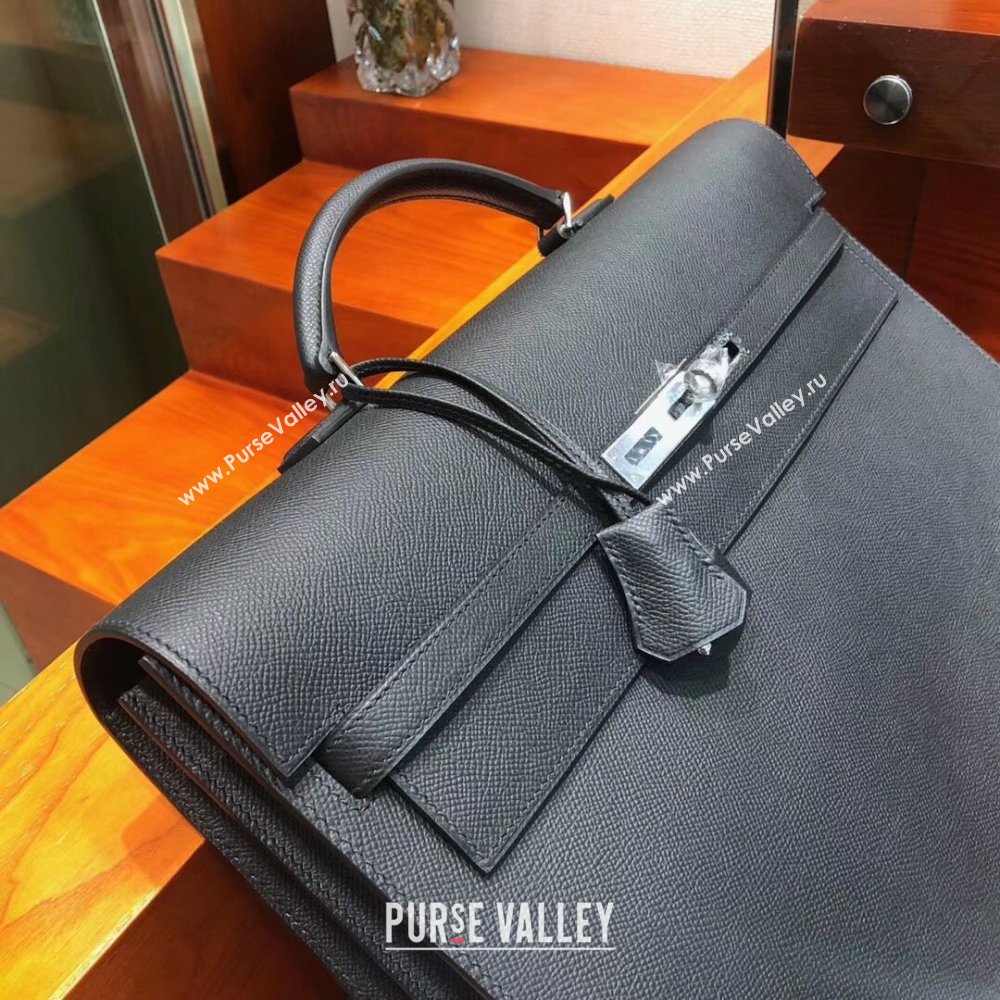 Hermes Kelly 38 Briefcase in Epsom Leather Black 2024(Full Handmade) (XYA-24082111)