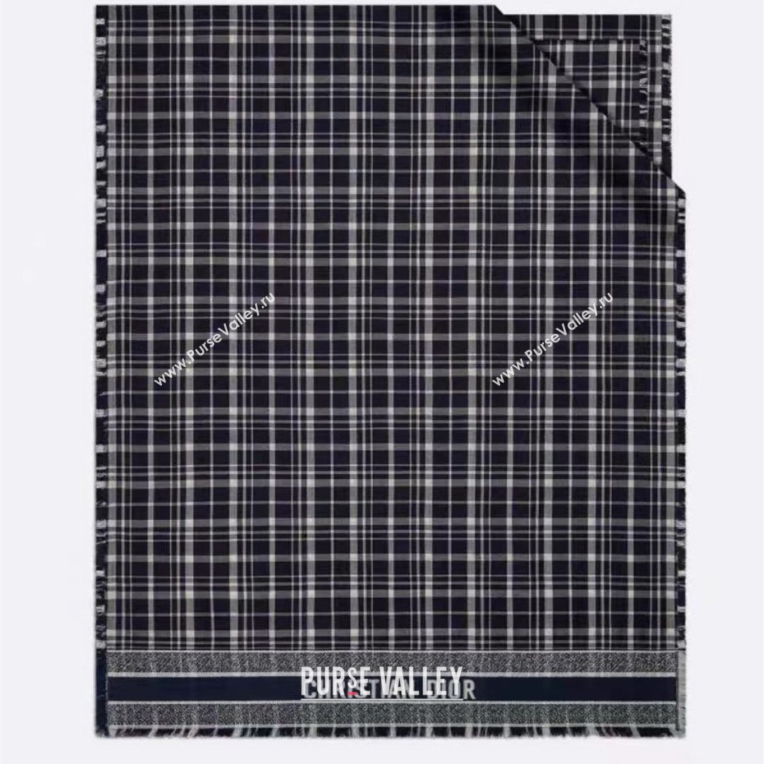 Dior Check Cashmere Scarf 70x200cm Blue 2021 (A-21081824)