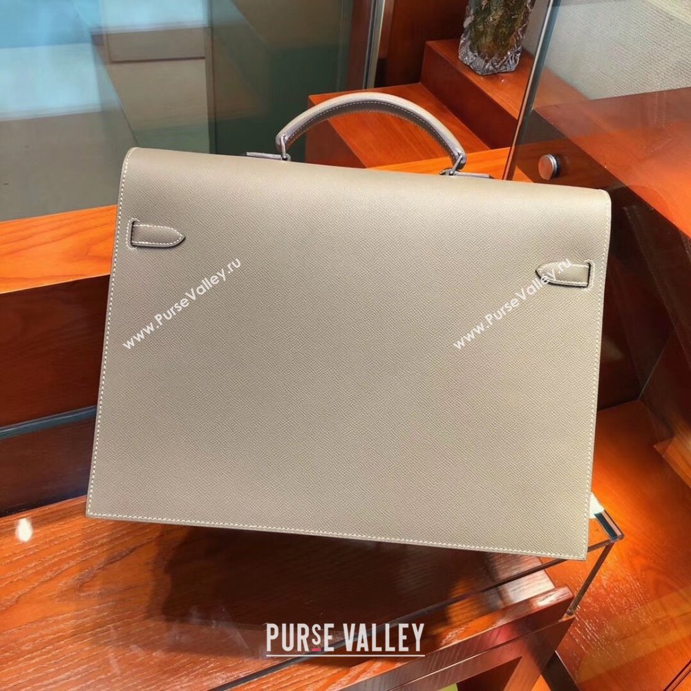 Hermes Kelly 38 Briefcase in Epsom Leather Etoupe 2024(Full Handmade) (XYA-24082113)