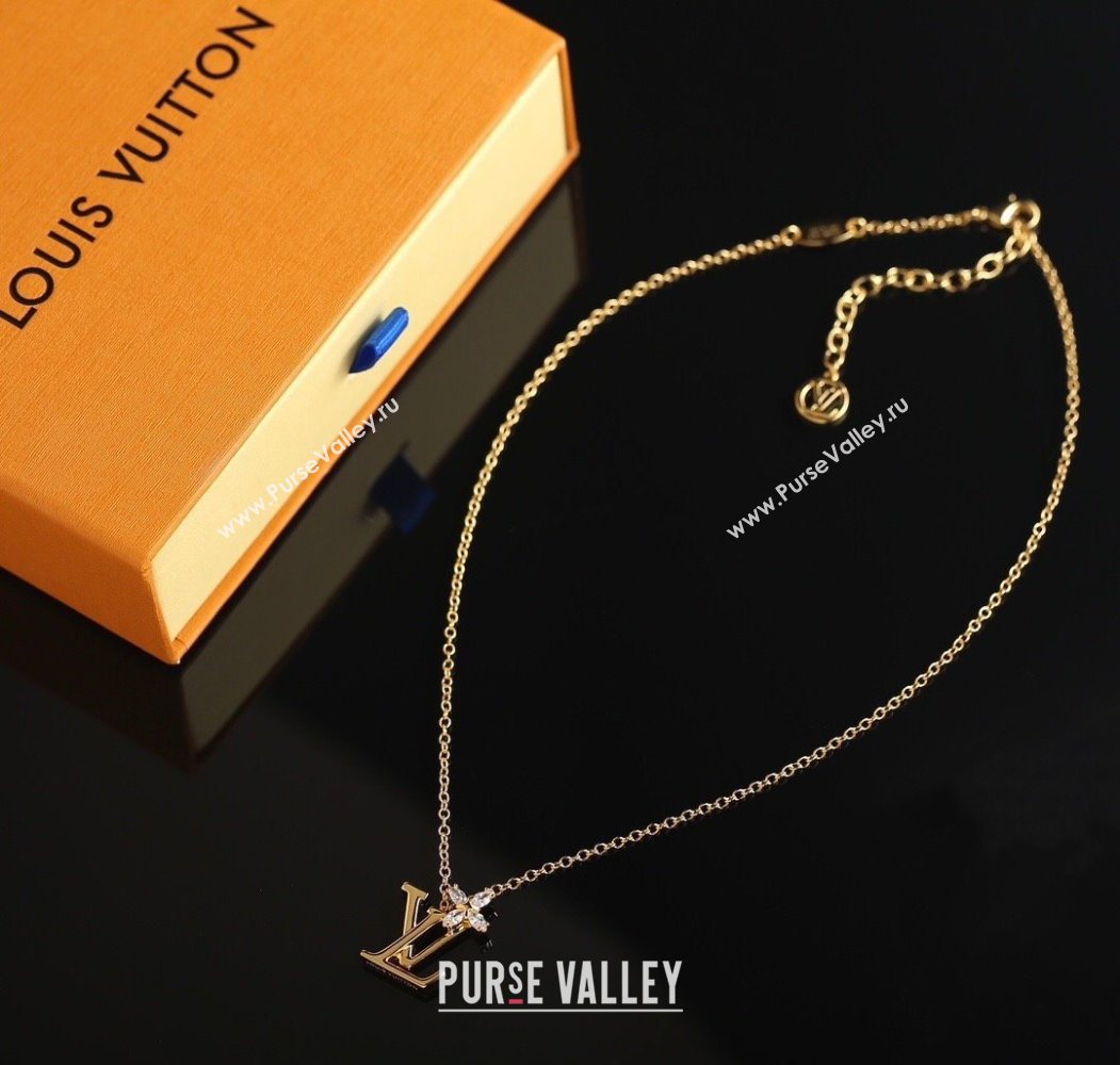 Louis Vuitton LV Iconic Flower Pendant Necklace with Strass 2025 (YF-250726002)