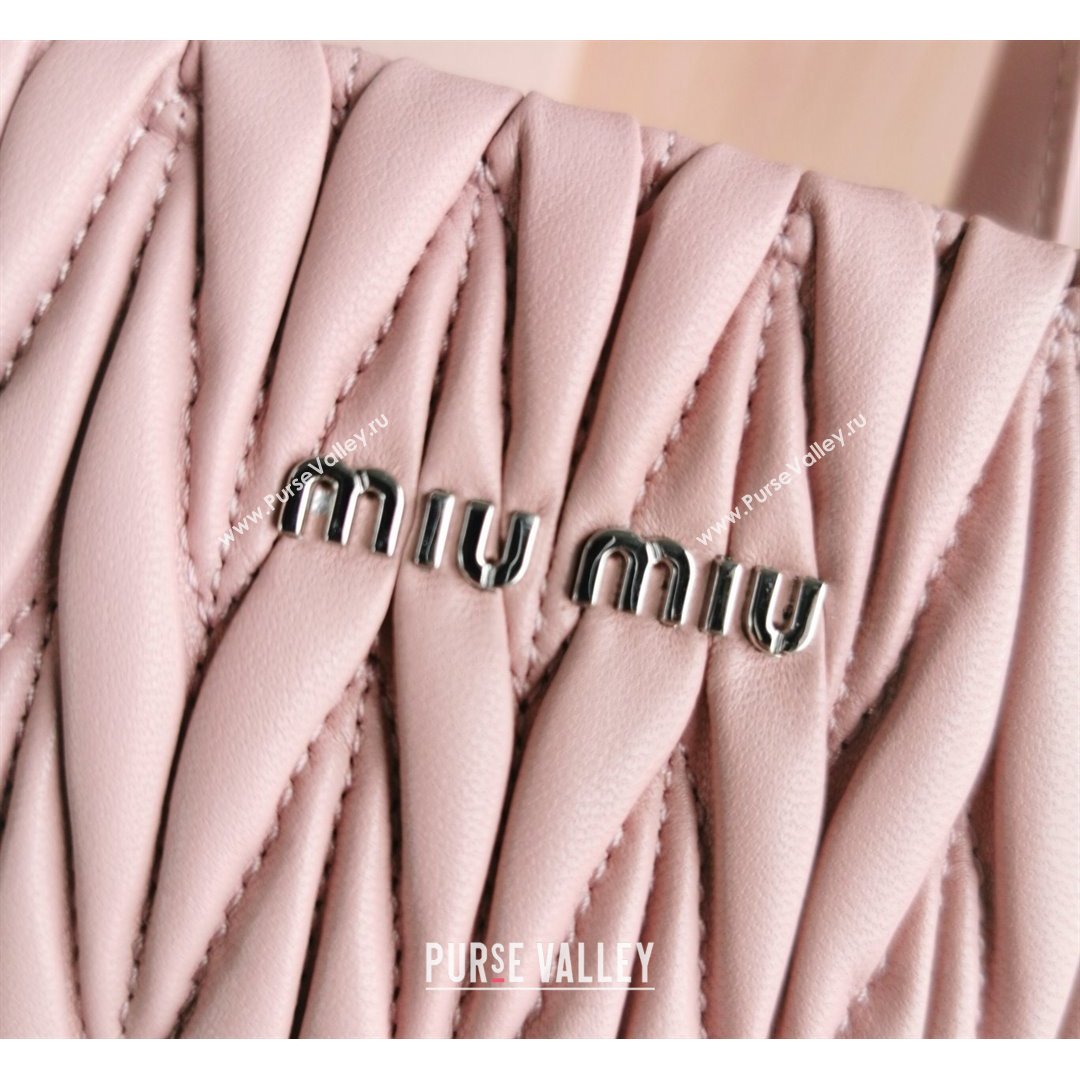 Miu Miu Matelasse Nappa Lambskin Mini Tote Bag 5BA220 Pink 2021 (JD-21091009)