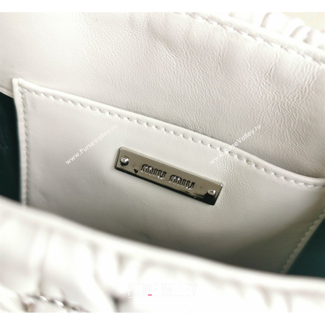 Miu Miu Matelasse Nappa Lambskin Mini Tote Bag 5BA220 White 2021 (JD-21091007)