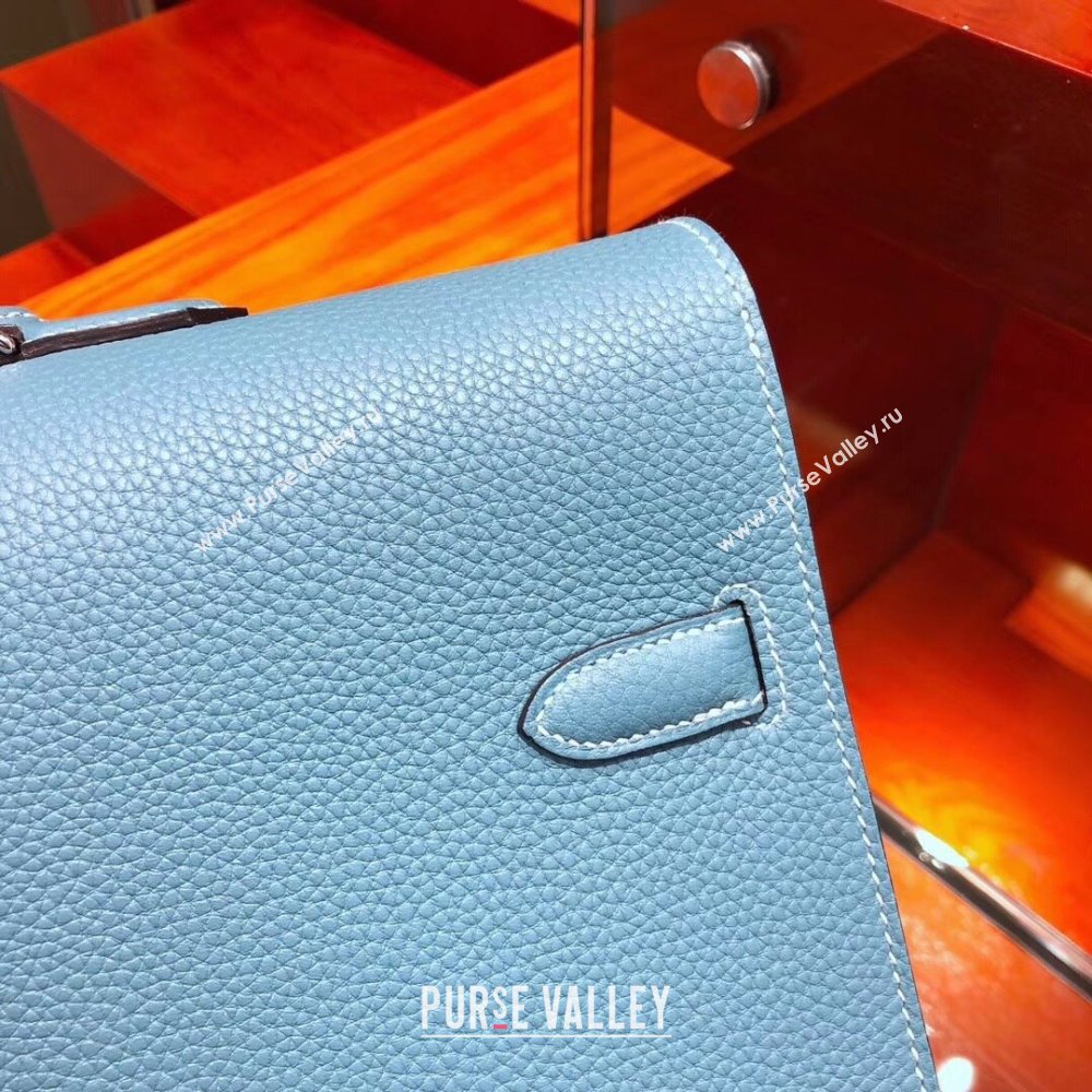 Hermes Kelly 38 Briefcase in Togo Leather Blue 2024(Full Handmade) (XYA-24082117)