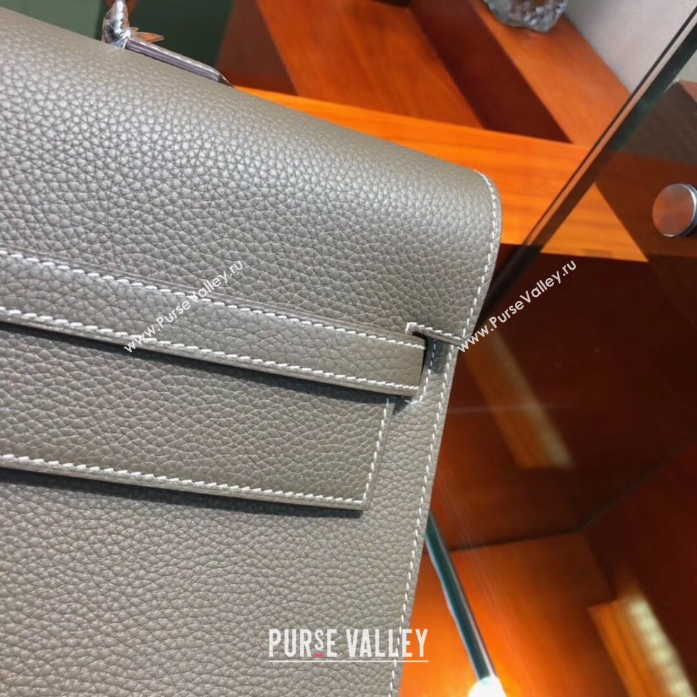 Hermes Kelly 38 Briefcase in Togo Leather Etoupe 2024(Full Handmade) (XYA-24082116)