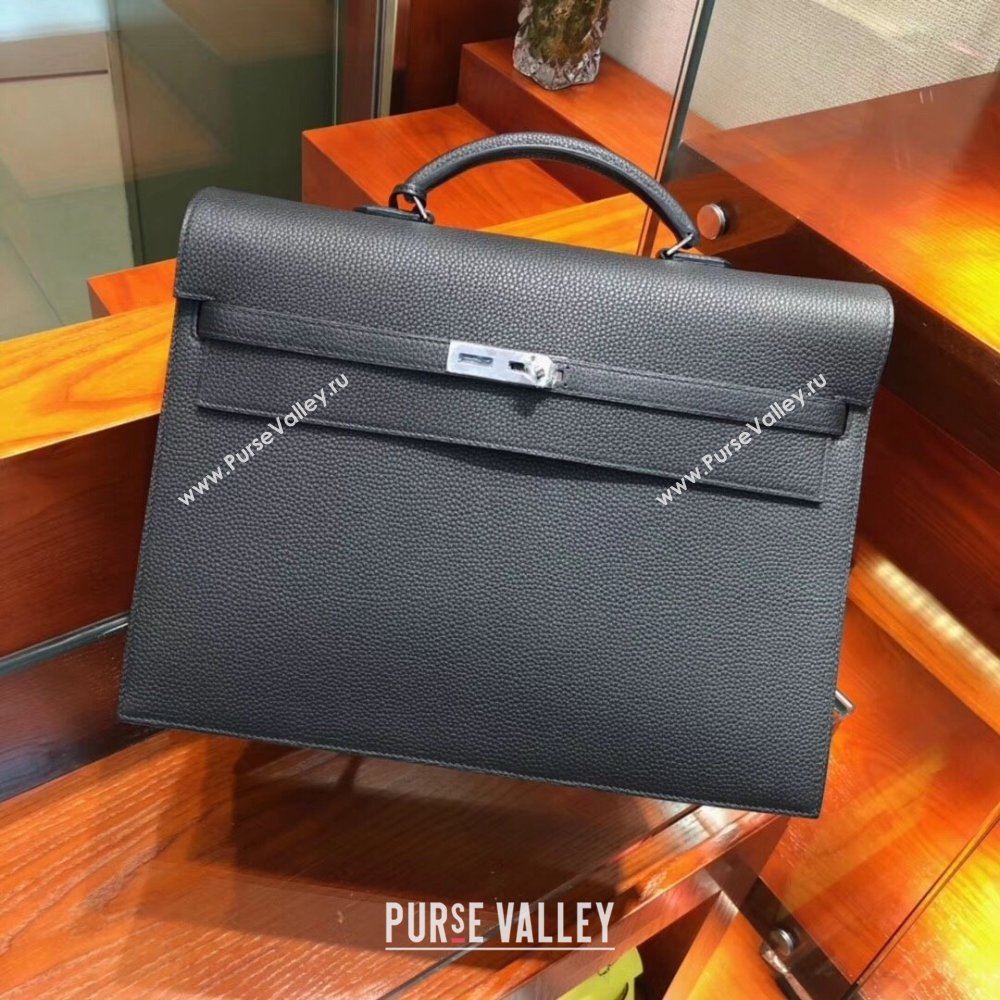 Hermes Kelly 38 Briefcase in Togo Leather Black 2024(Full Handmade) (XYA-24082119)