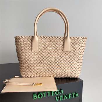 Bottega Veneta Small Cabat Tote Bag in Intreccio Leather 730297 Beige 2023 (MS-23101402)