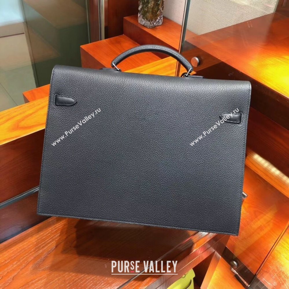 Hermes Kelly 38 Briefcase in Togo Leather Black 2024(Full Handmade) (XYA-24082119)