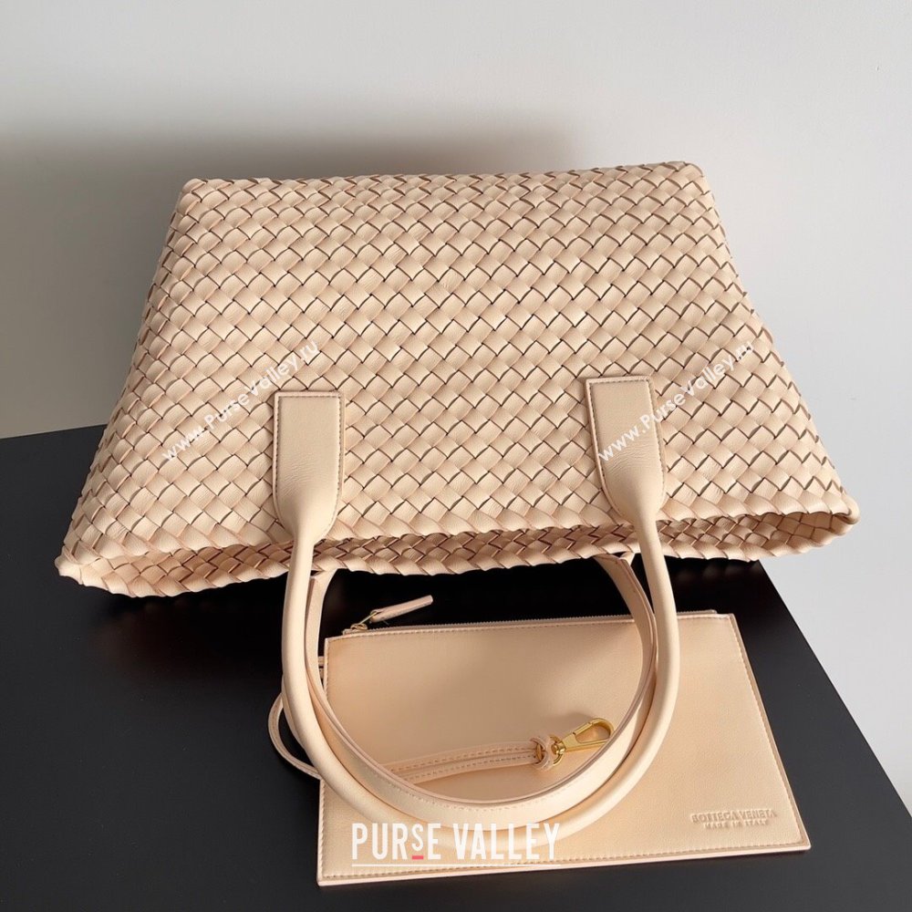 Bottega Veneta Small Cabat Tote Bag in Intreccio Leather 730297 Beige 2023 (MS-23101402)