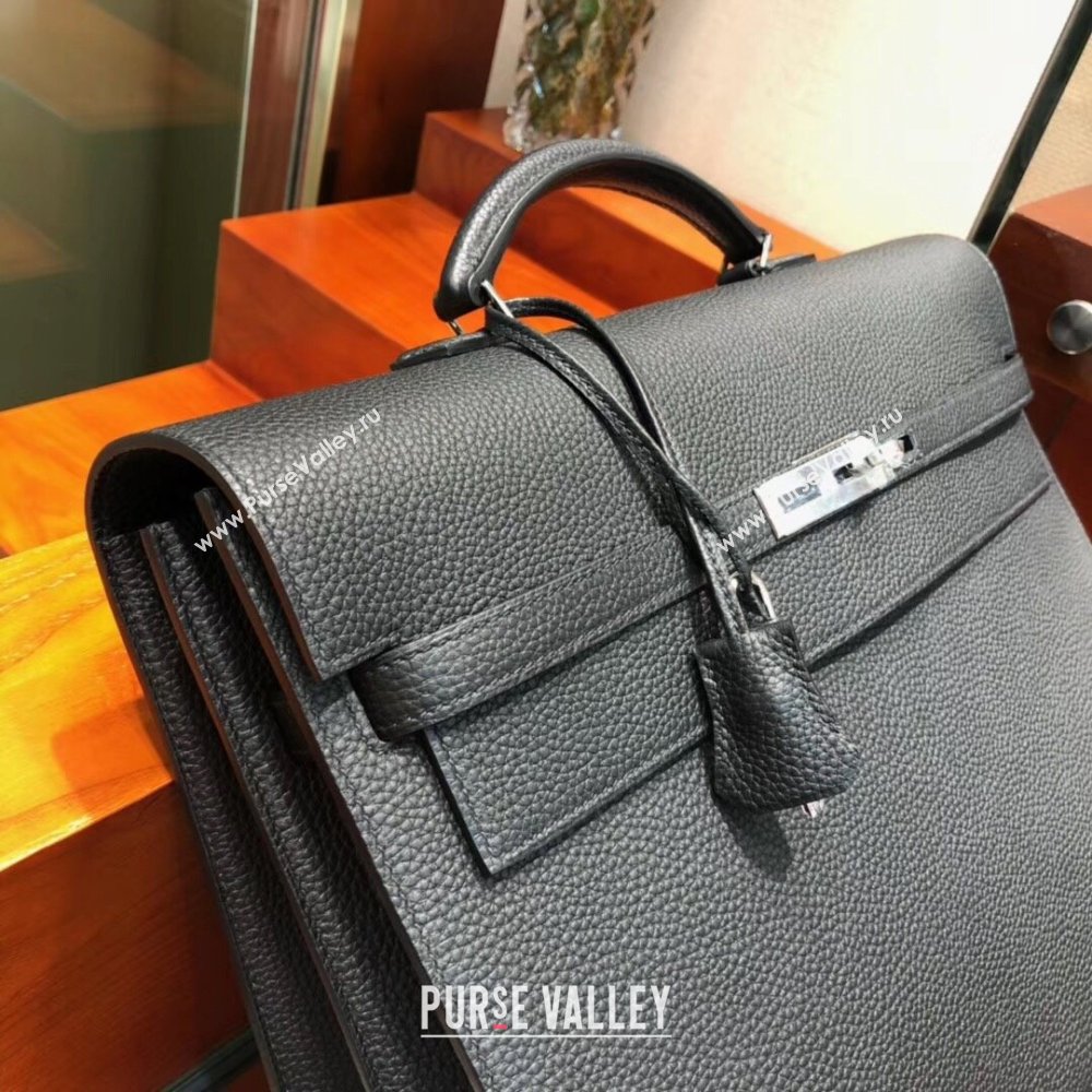 Hermes Kelly 38 Briefcase in Togo Leather Black 2024(Full Handmade) (XYA-24082119)