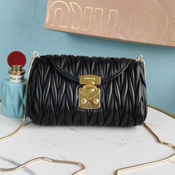 Miu Miu Matelasse Nappa Leather Shoulder Bag 5BH196 Black 2021 (JD-21091015)