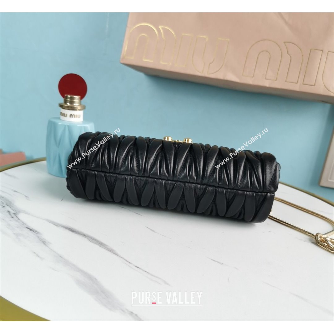 Miu Miu Matelasse Nappa Leather Shoulder Bag 5BH196 Black 2021 (JD-21091015)
