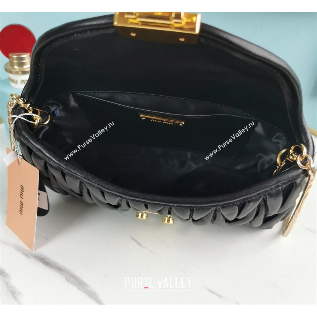 Miu Miu Matelasse Nappa Leather Shoulder Bag 5BH196 Black 2021 (JD-21091015)