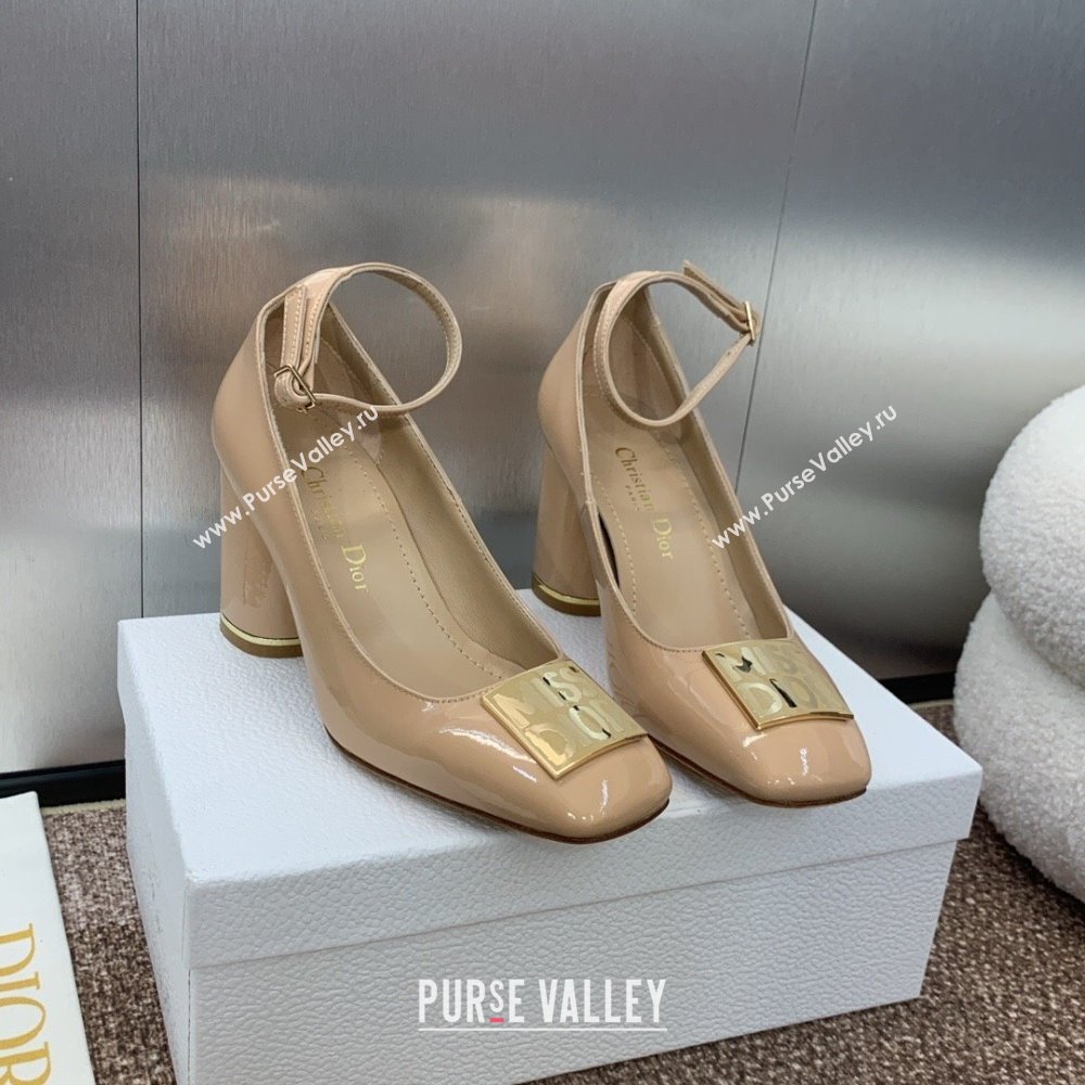 Dior Miss Dior Pump 8.5cm Heel in Nude Patent Calfskin 2024 (JC-24092902)