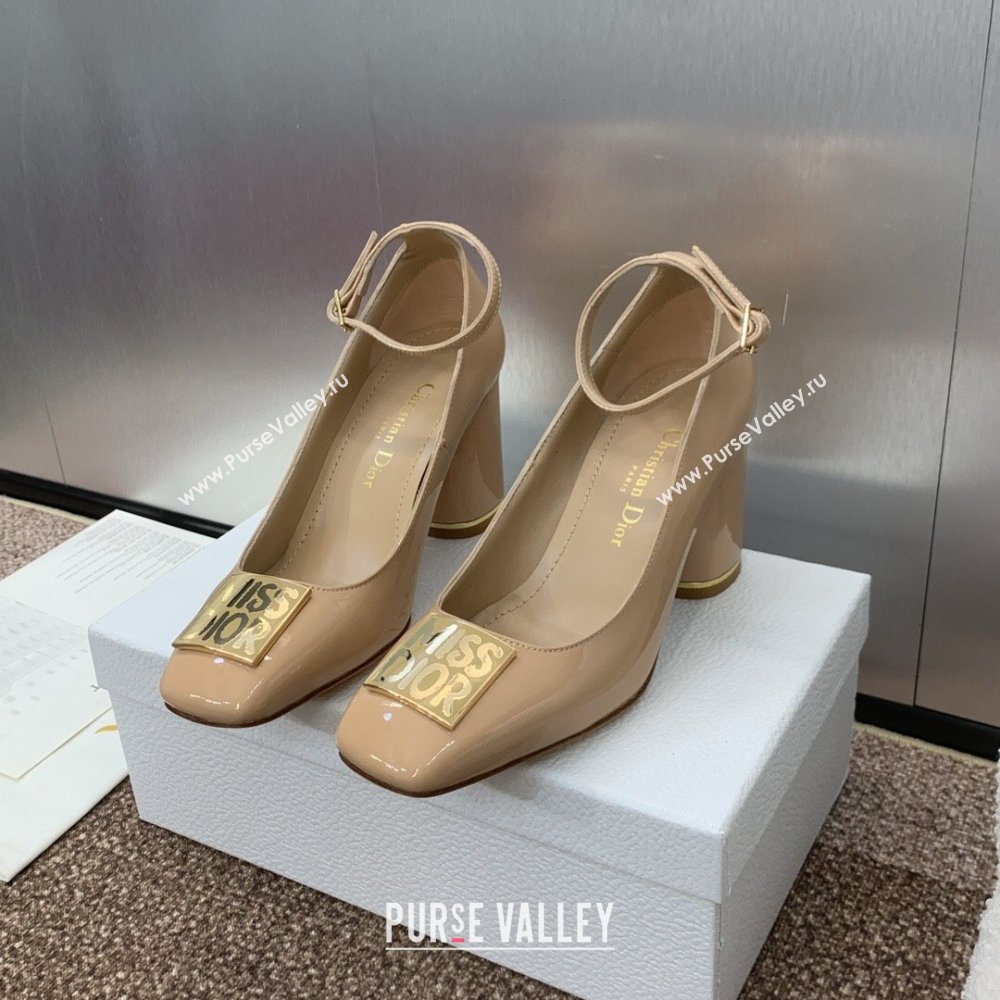Dior Miss Dior Pump 8.5cm Heel in Nude Patent Calfskin 2024 (JC-24092902)
