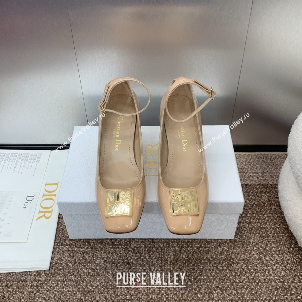 Dior Miss Dior Pump 8.5cm Heel in Nude Patent Calfskin 2024 (JC-24092902)