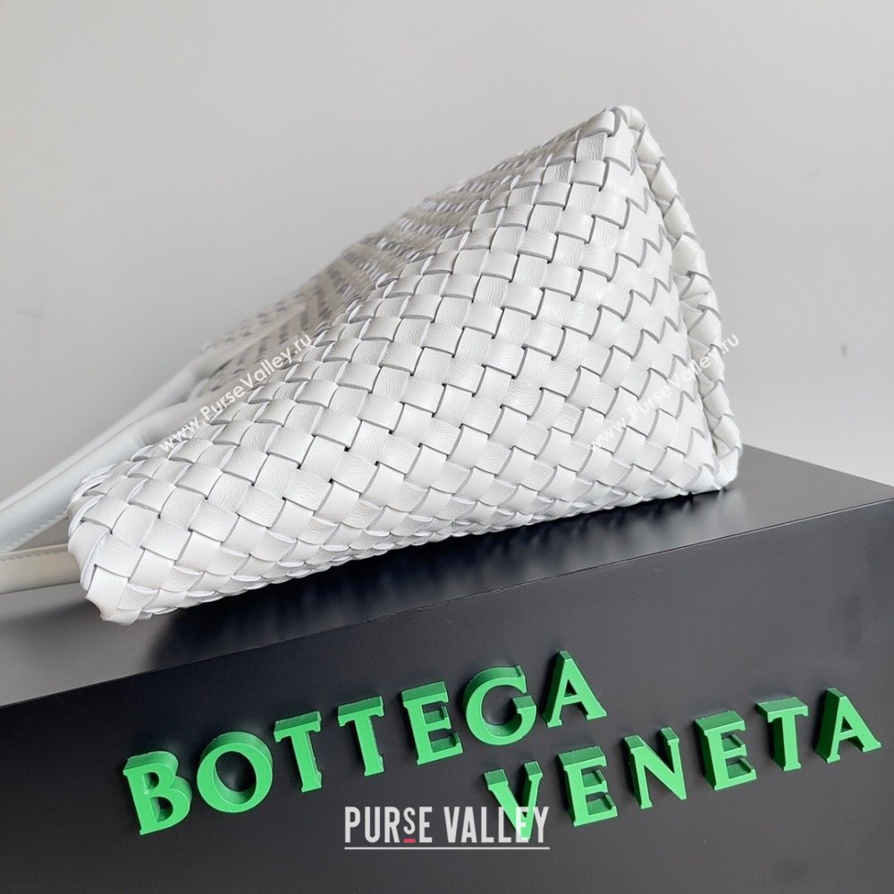 Bottega Veneta Small Cabat Tote Bag in Intreccio Leather 730297 White 2023 (MS-23101403)