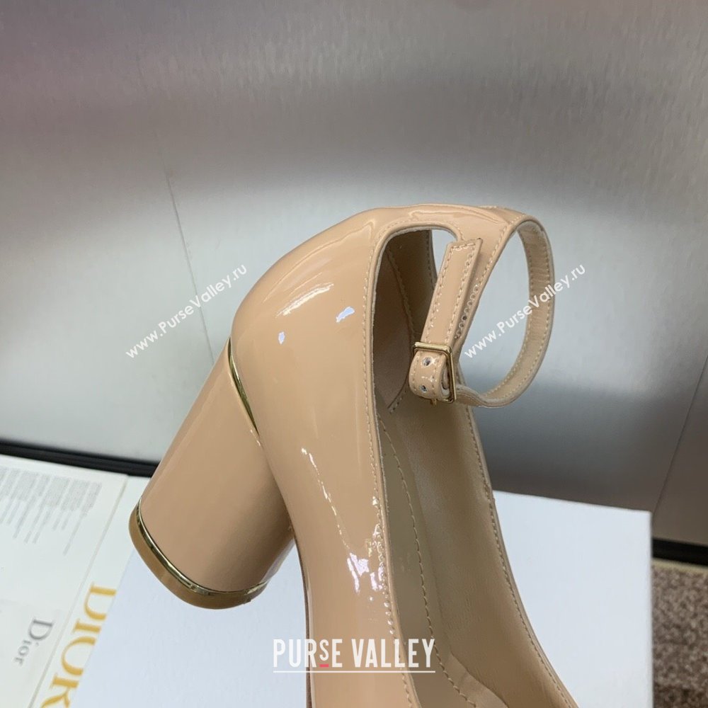 Dior Miss Dior Pump 8.5cm Heel in Nude Patent Calfskin 2024 (JC-24092902)