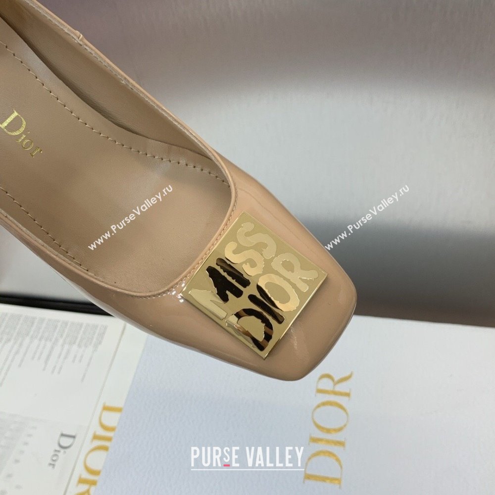Dior Miss Dior Pump 8.5cm Heel in Nude Patent Calfskin 2024 (JC-24092902)