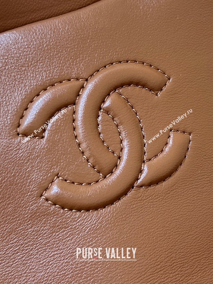 Chanel Shearling Lambskin Mini Flap Bag AS5148 Brown/Beige 2024 Top Quality (SHUNY-24111103)