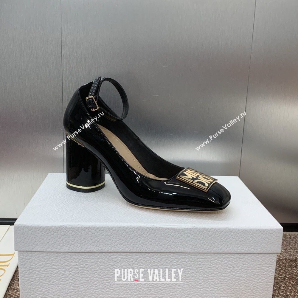 Dior Miss Dior Pump 8.5cm Heel in Black Patent Calfskin 2024 (JC-24092903)