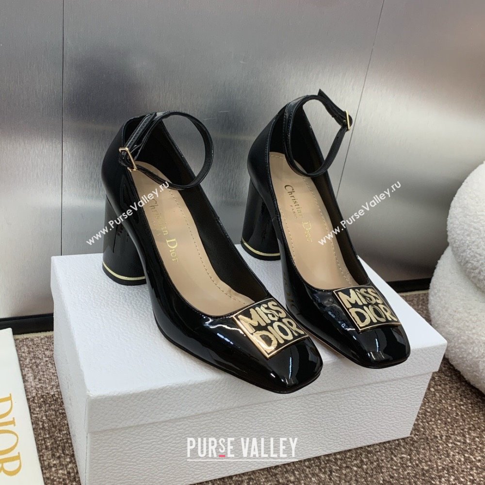 Dior Miss Dior Pump 8.5cm Heel in Black Patent Calfskin 2024 (JC-24092903)
