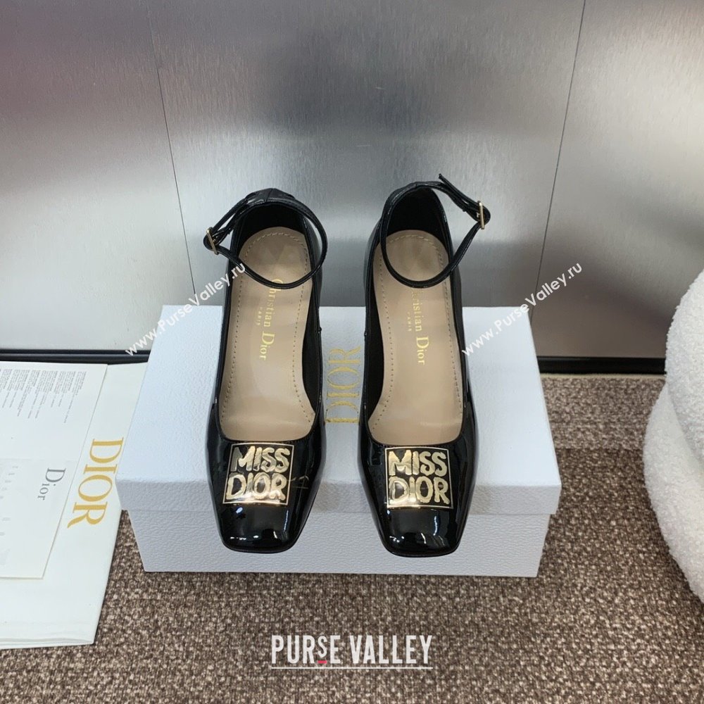 Dior Miss Dior Pump 8.5cm Heel in Black Patent Calfskin 2024 (JC-24092903)