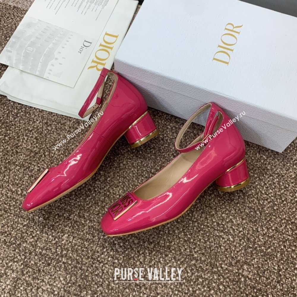 Dior Miss Dior Pump 3.5cm Heel in Rosy Patent Calfskin 2024 (JC-24092904)