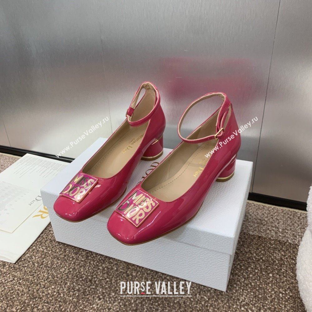 Dior Miss Dior Pump 3.5cm Heel in Rosy Patent Calfskin 2024 (JC-24092904)