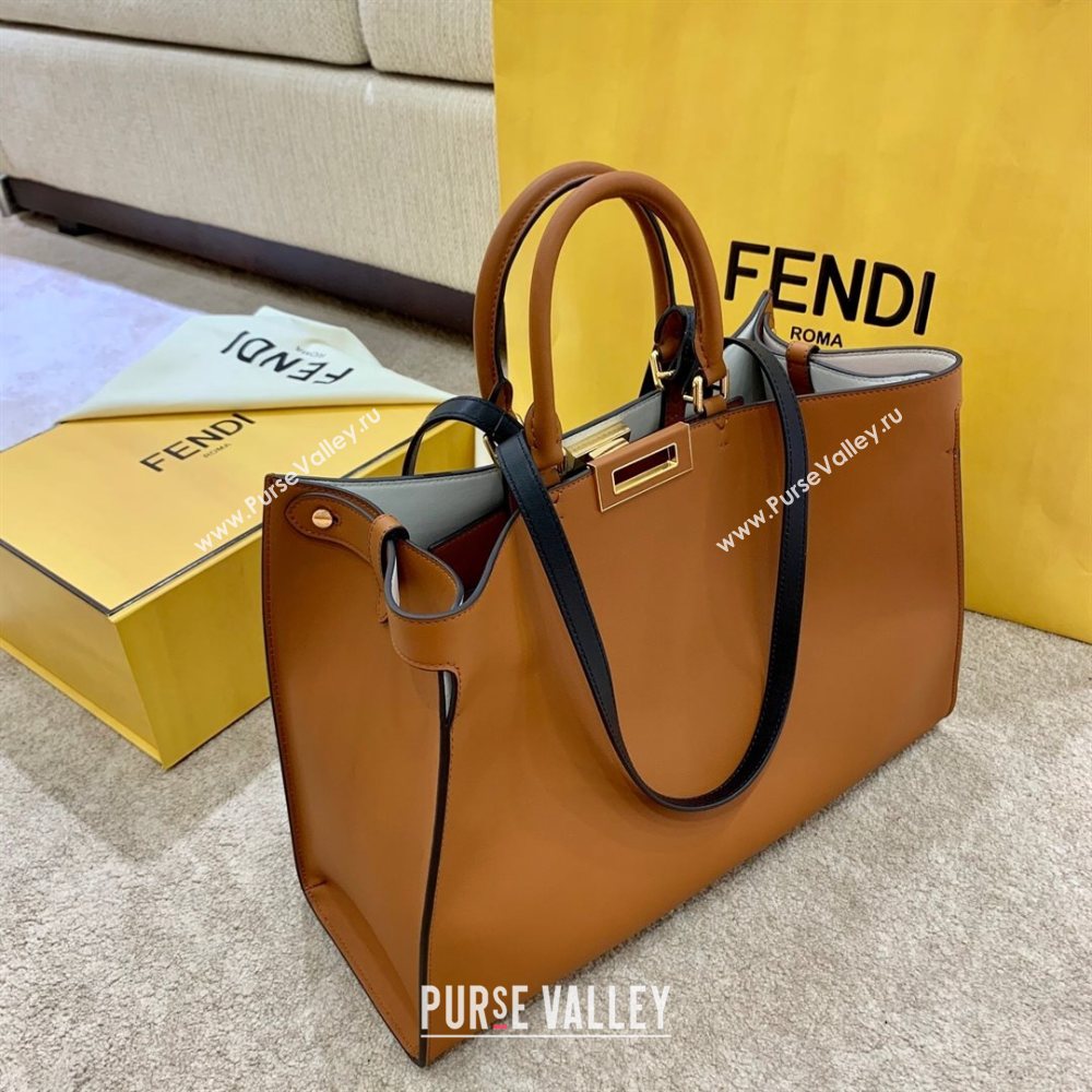 Fendi Large Peekaboo X-Tote Bag Brown 2021 (AFEI-21031904)