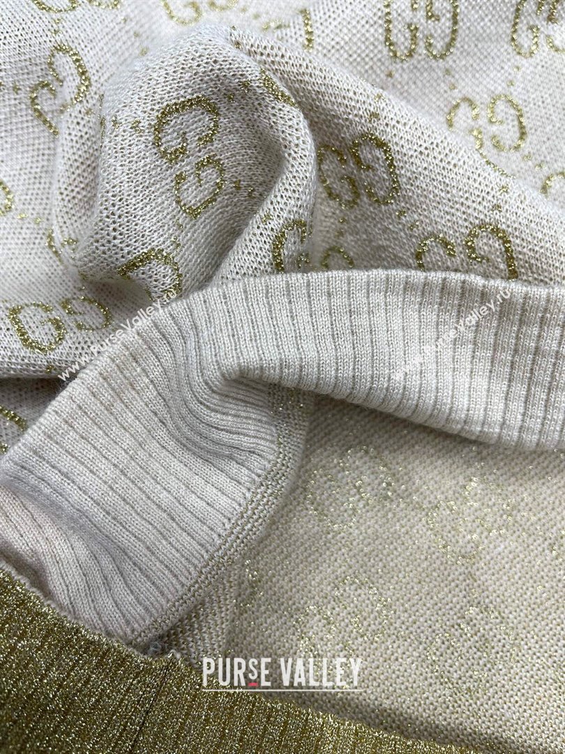 Gucci Wool Cashmere Short-sleeved Sweater G022604 Beige 2024 (Q-24022604)