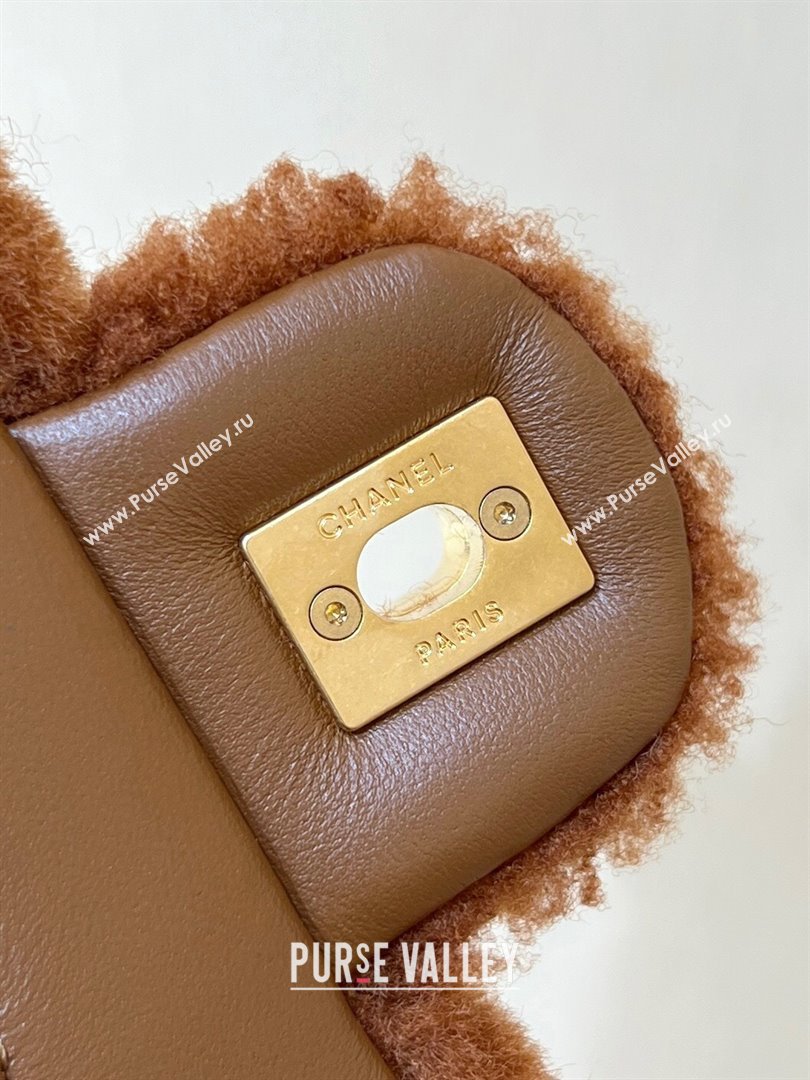 Chanel Shearling Lambskin Mini Flap Bag AS5148 Brown 2024 Top Quality (SHUNY-24111107)