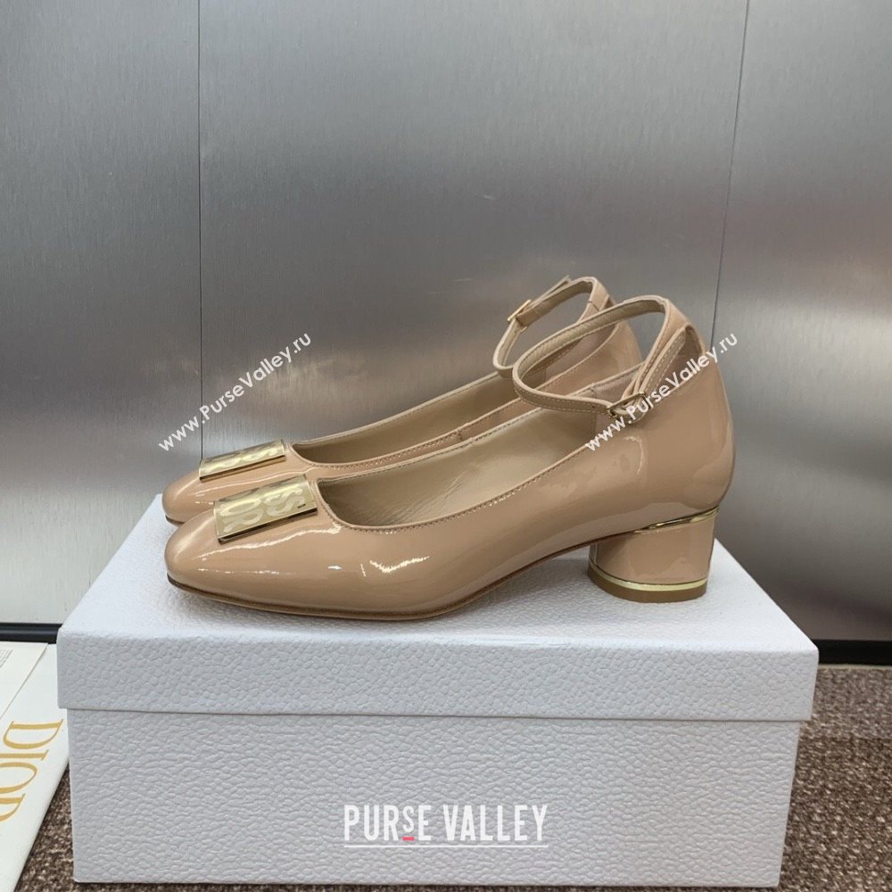 Dior Miss Dior Pump 3.5cm Heel in Nude Patent Calfskin 2024 (JC-24092905)