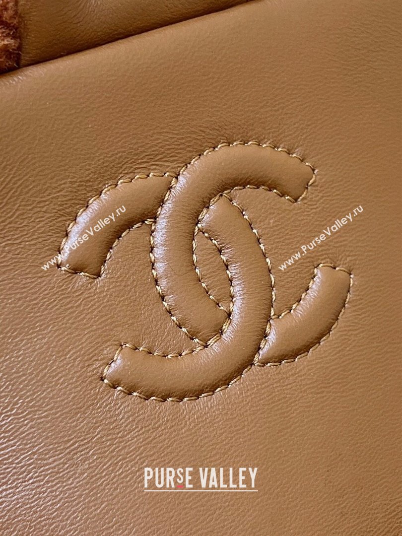 Chanel Shearling Lambskin Mini Flap Bag AS5148 Brown 2024 Top Quality (SHUNY-24111107)