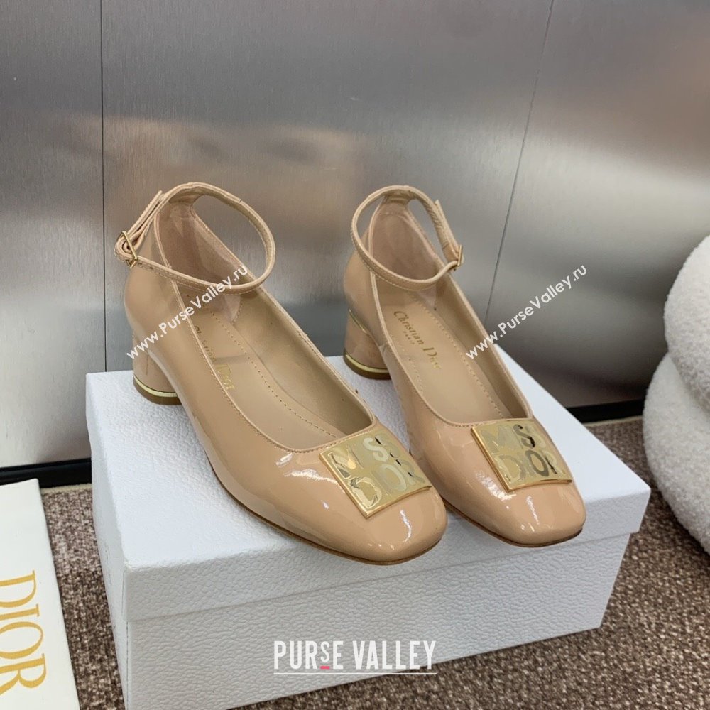 Dior Miss Dior Pump 3.5cm Heel in Nude Patent Calfskin 2024 (JC-24092905)