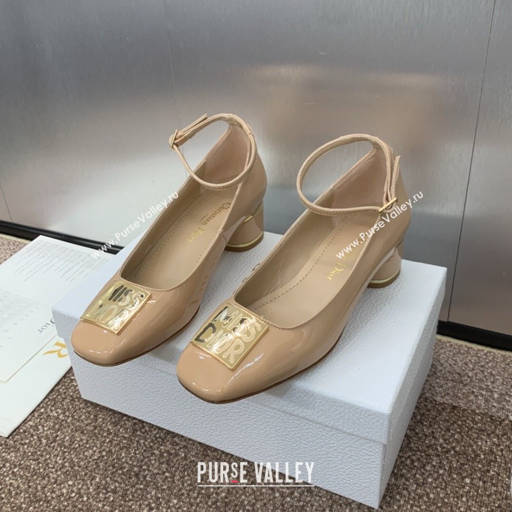 Dior Miss Dior Pump 3.5cm Heel in Nude Patent Calfskin 2024 (JC-24092905)