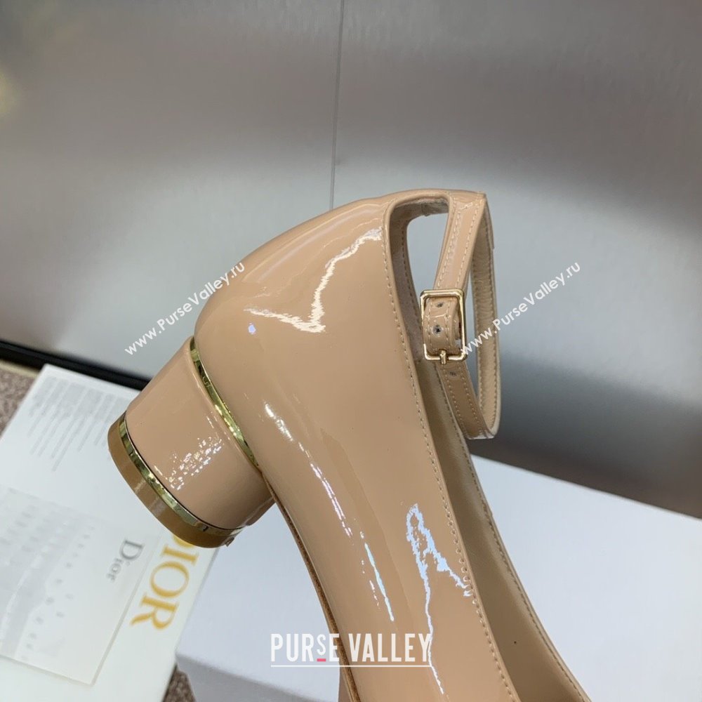 Dior Miss Dior Pump 3.5cm Heel in Nude Patent Calfskin 2024 (JC-24092905)