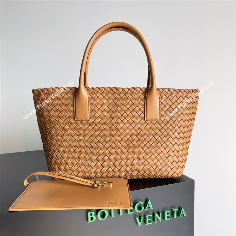 Bottega Veneta Small Cabat Tote Bag in Intreccio Leather 730297 Brown 2023 (MS-23101407)