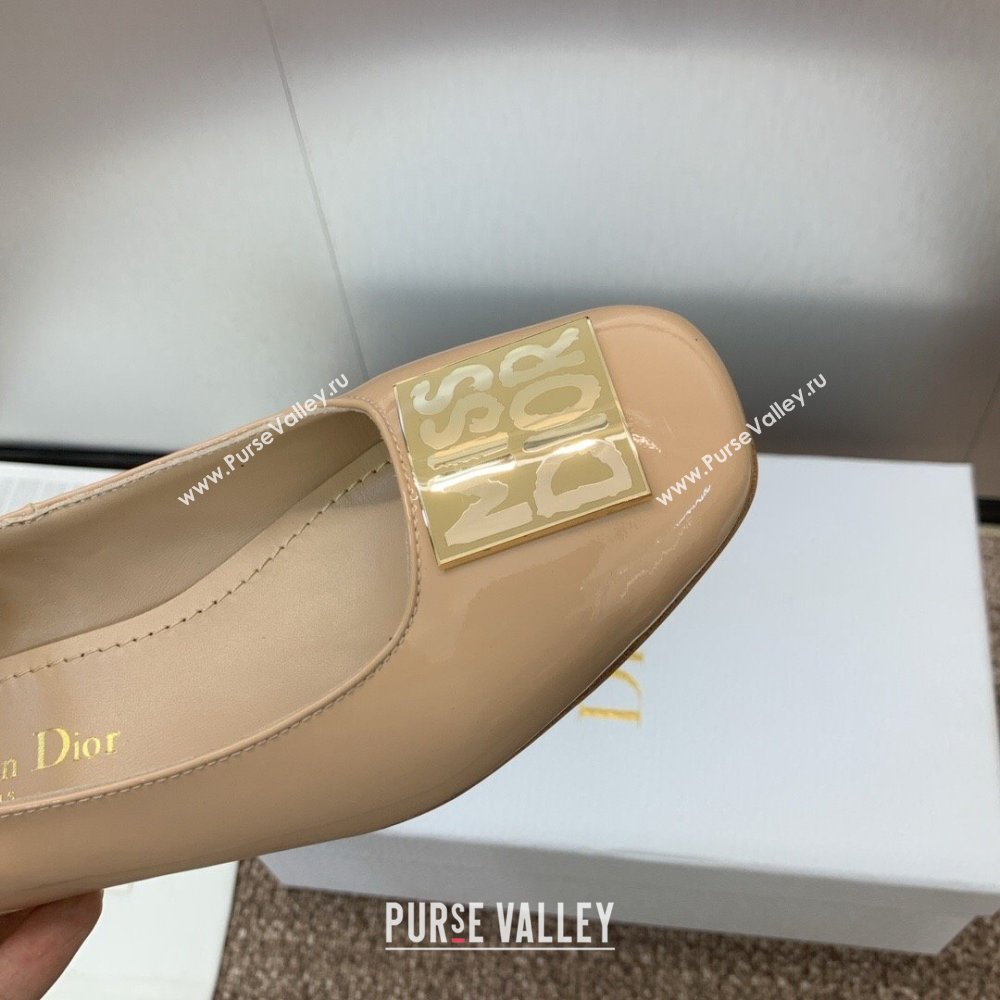 Dior Miss Dior Pump 3.5cm Heel in Nude Patent Calfskin 2024 (JC-24092905)