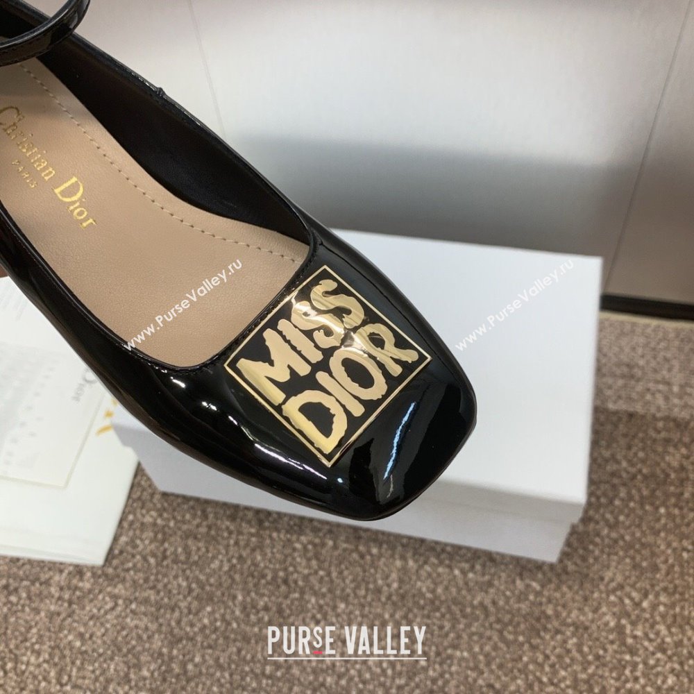 Dior Miss Dior Pump 3.5cm Heel in Black Patent Calfskin 2024 (JC-24092906)