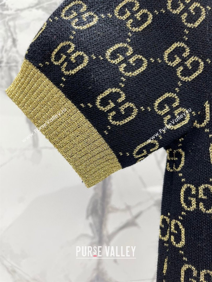 Gucci Wool Cashmere Short-sleeved Sweater G022607 Black 2024 (Q-24022607)