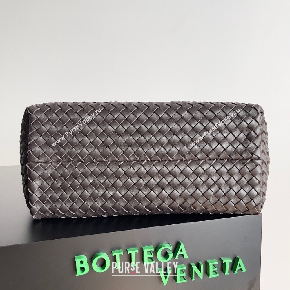 Bottega Veneta Small Cabat Tote Bag in Intreccio Leather 730297 Chocolate 2023 (MS-23101408)