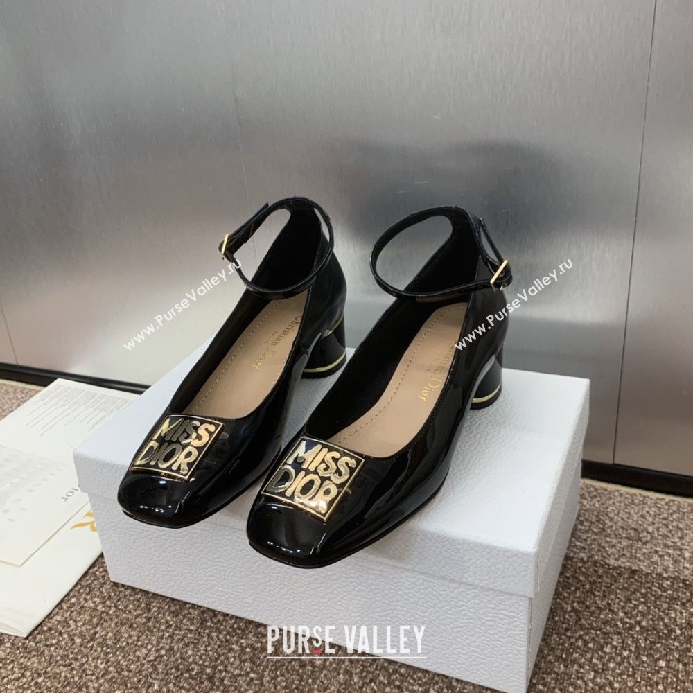 Dior Miss Dior Pump 3.5cm Heel in Black Patent Calfskin 2024 (JC-24092906)