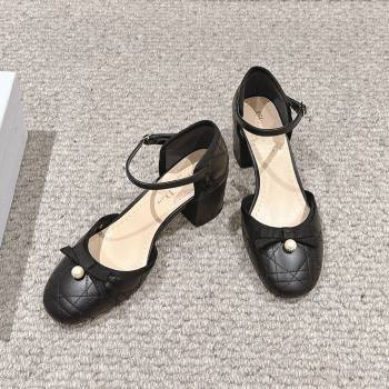 Dior Ballet Pump in Black Quilted Cannage Calfskin 5.5cm Heel 2024 (KL-24092907)