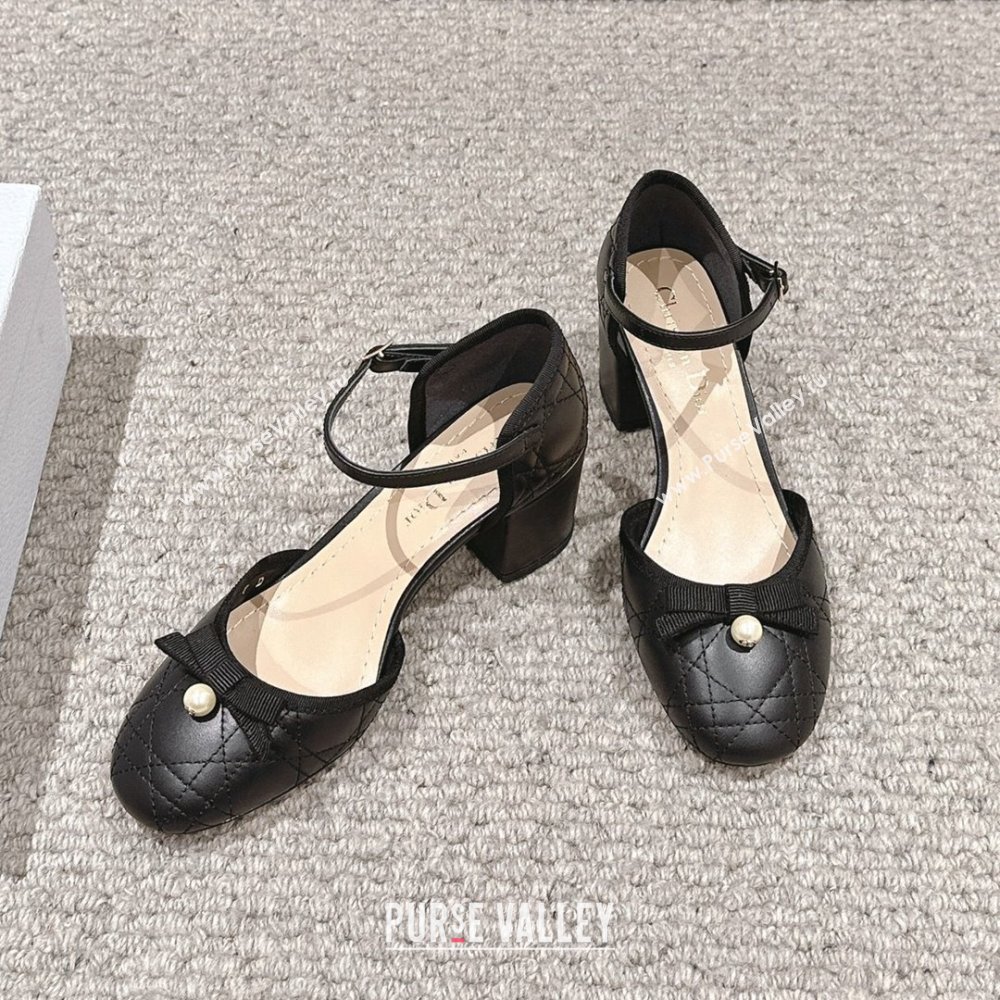 Dior Ballet Pump in Black Quilted Cannage Calfskin 5.5cm Heel 2024 (KL-24092907)