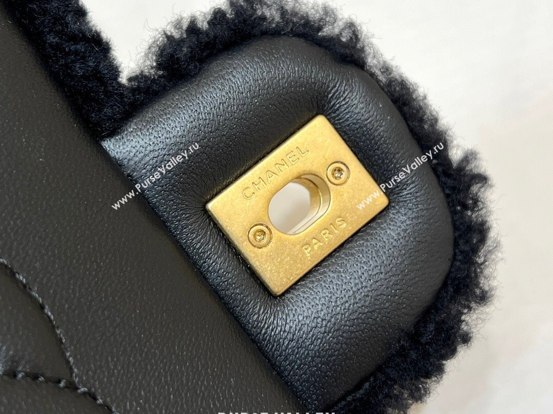 Chanel Shearling Lambskin Flap Bag AS5149 Black 2024 Top Quality (SHUNY-24111109)